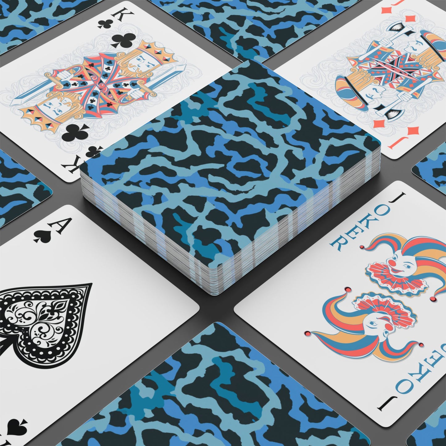 Poker Playing Cards - Coral Threads/Blue
