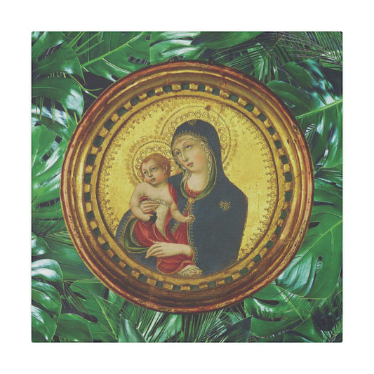 "Tropical Stoclet Madonna" Religious Canvas Artwork - Stretched Canvas Print / Virgin Mary & Jesus