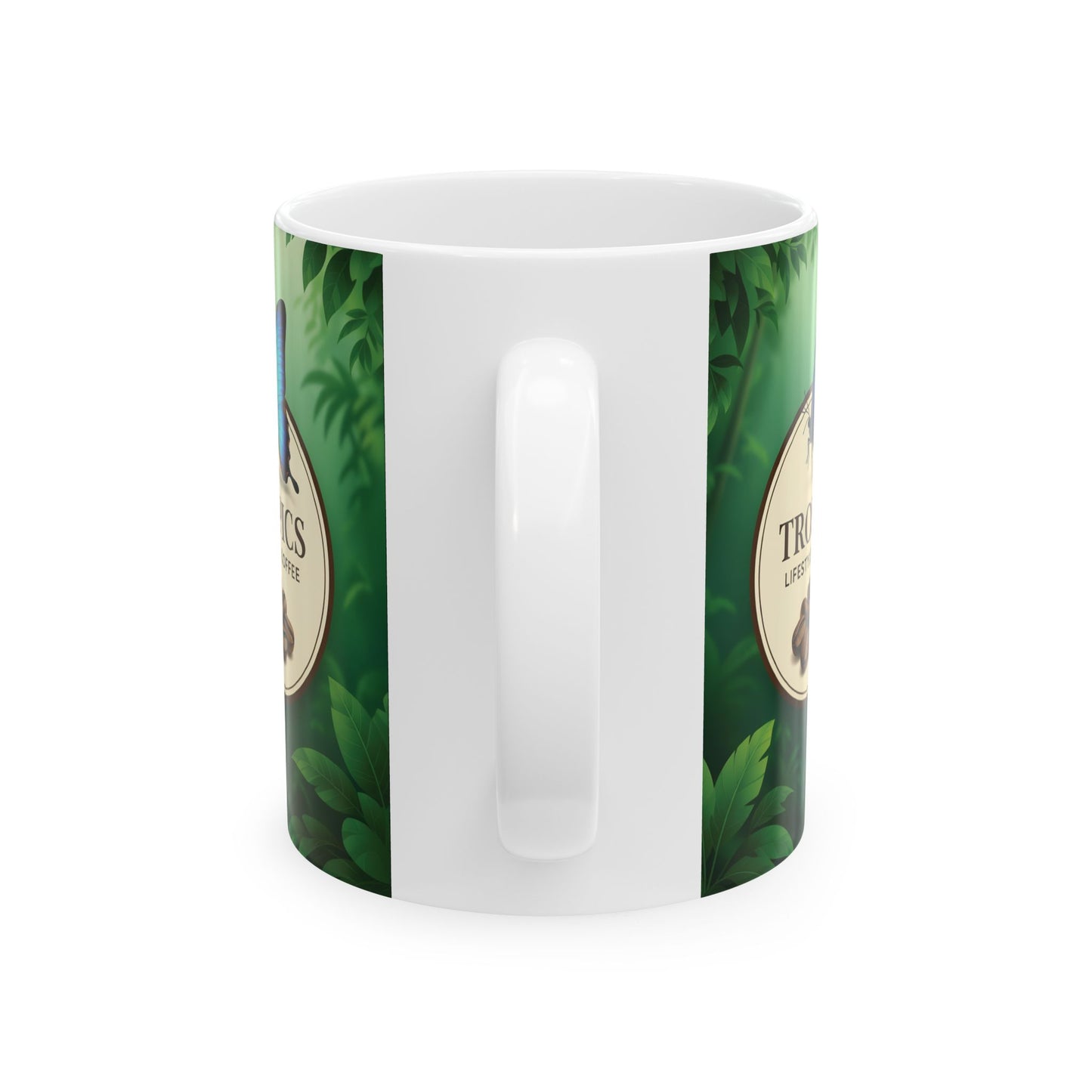 Ceramic White Mug - Tropics Lifestyle Coffee Butterfly
