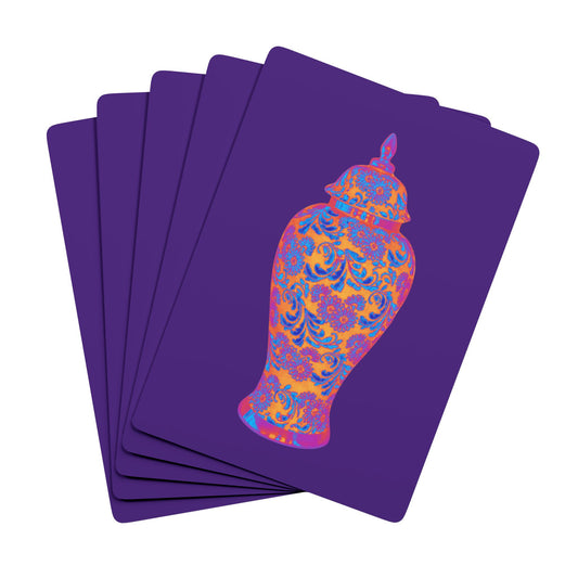 Poker-Sized Playing Cards - Heatwave Ginger Jar, purple