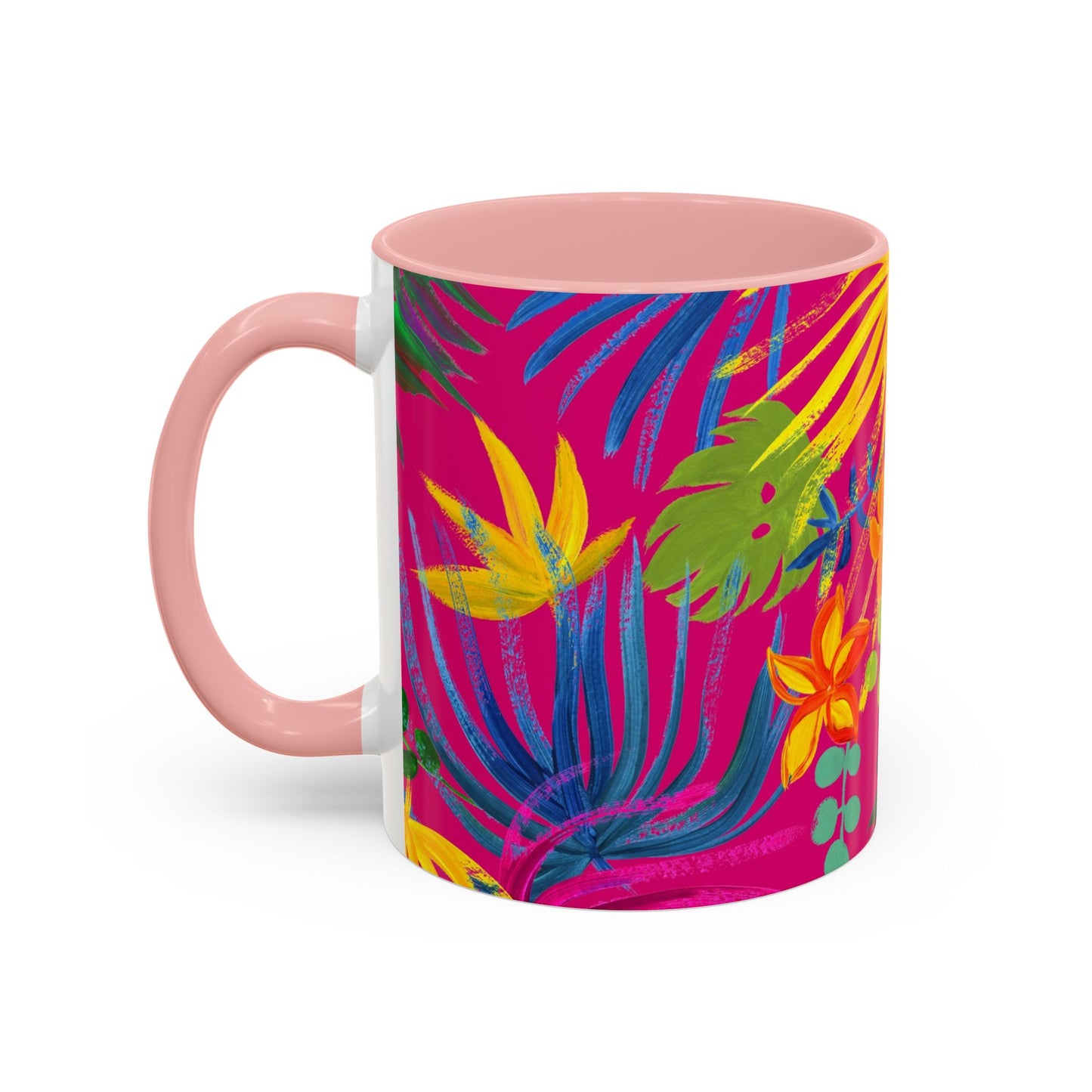 Accent Coffee Mug | Tropical-Inspired Drinkware / Exotic Flora