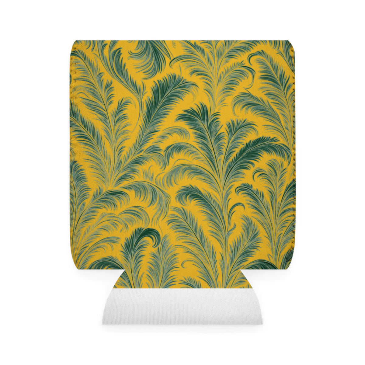 Rocco Greens/Yellow Can Cooler Sleeve - Perfect for Outdoor Picnics