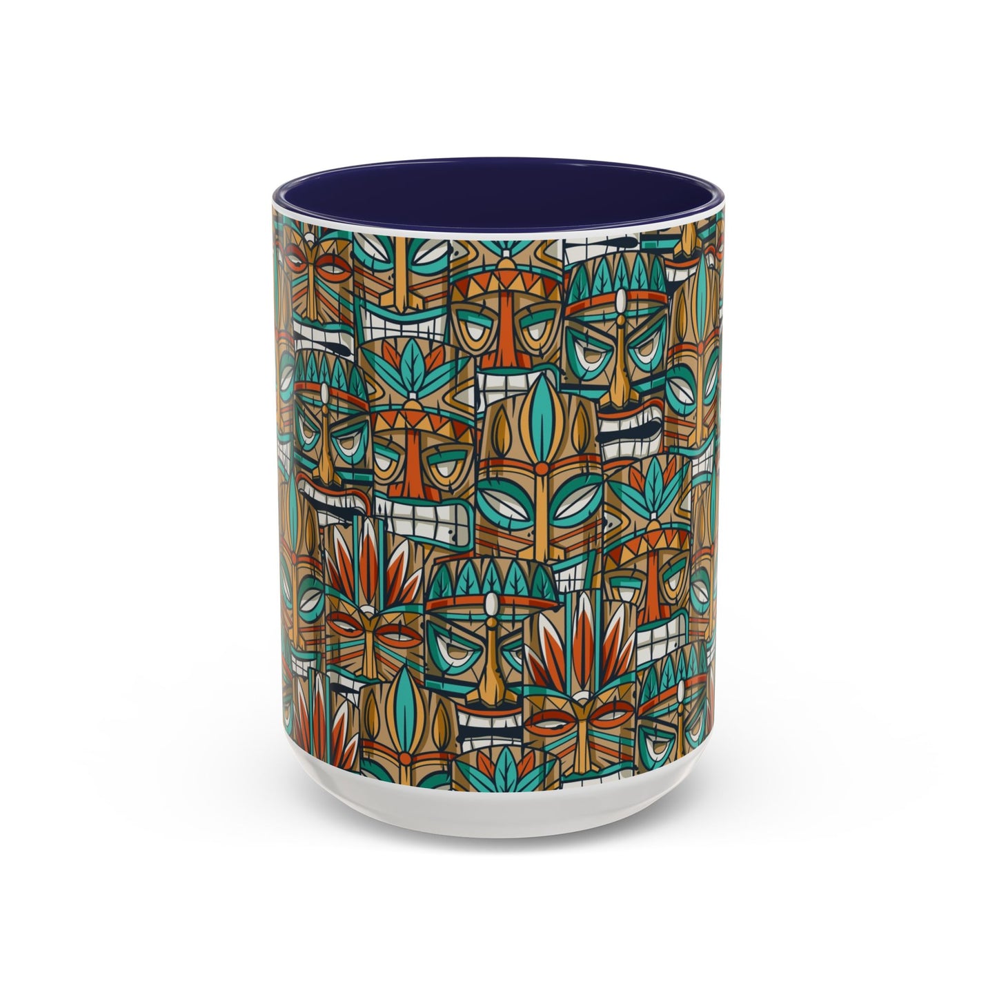 Accent Coffee Mug (11, 15oz), 8 Colors - Turquoise Tiki Party