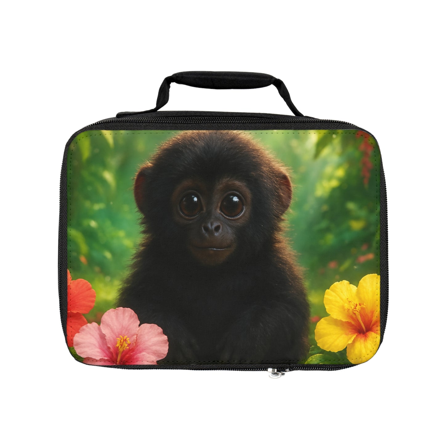 Baby Howler Monkey Rainforest Lunch Bag - Eco-Friendly Insulated Tote, Adult and Child Lunchbox / Perfect for Picnics, Beach Outings