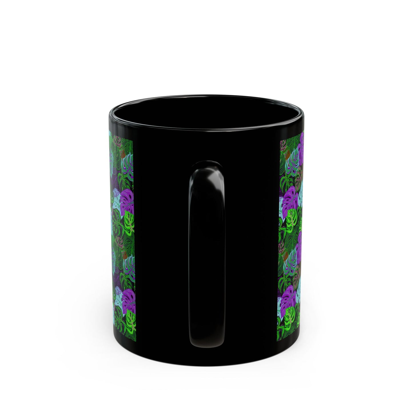 Black Mug (11oz, 15oz), Monstera Party