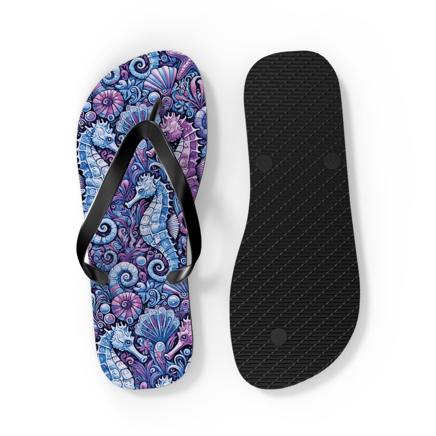 Flip Flops - Seahorses/Blue