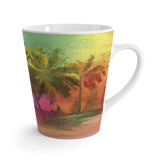 Latte White Mug - Perfect for Coffee Enthusiasts / Watercolor Sunset