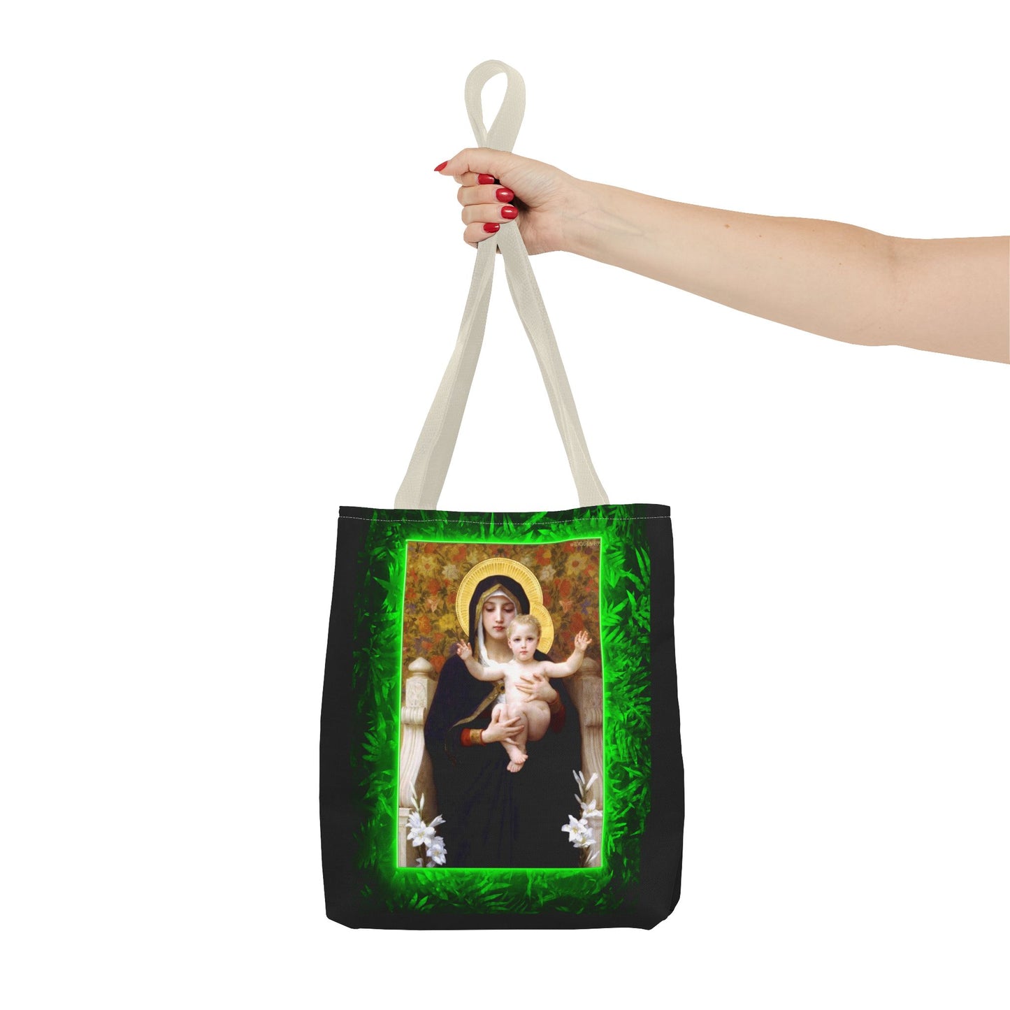 Religious Madonna of the Lilies Tropical Tote Bag - 3 Sizes