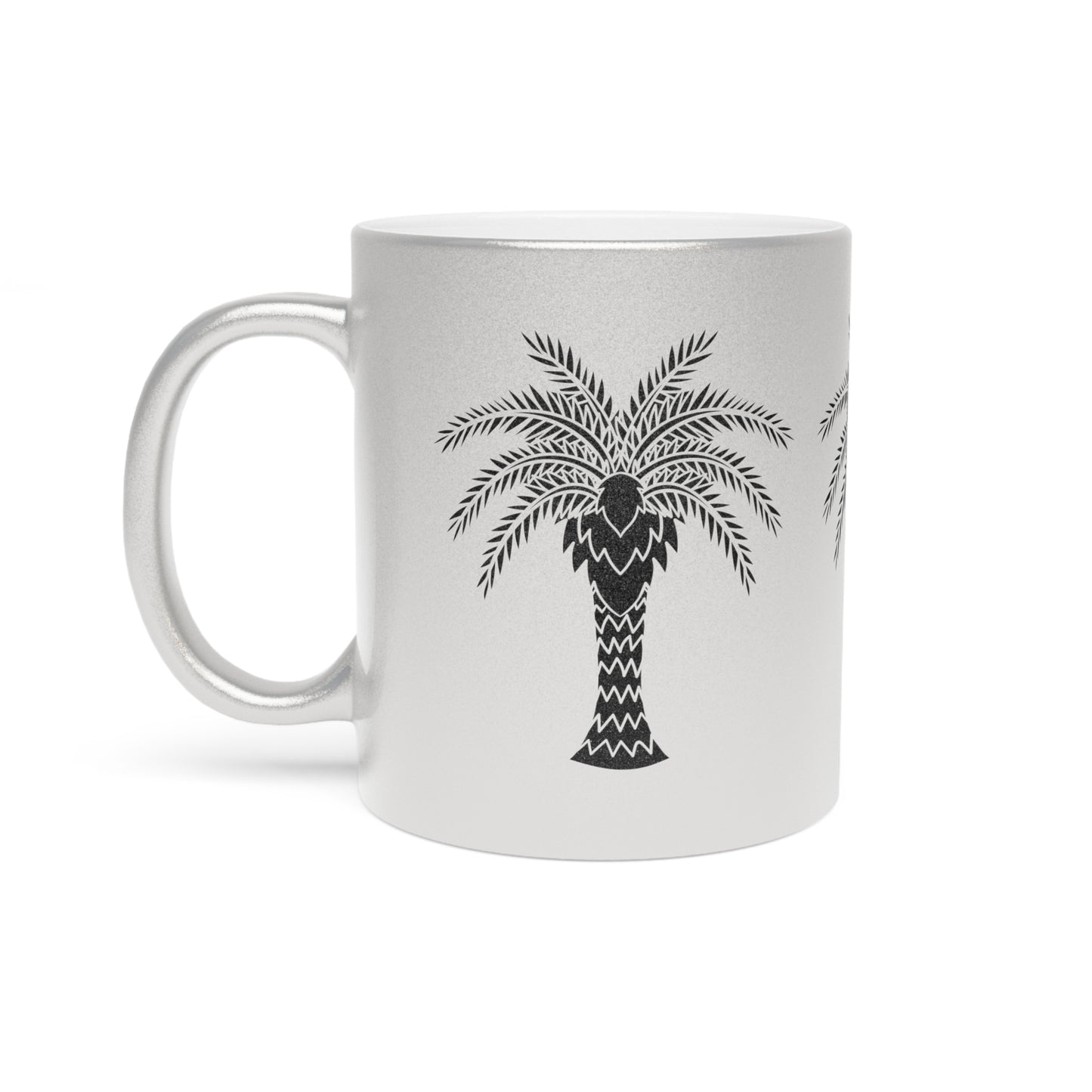 Tropical Metallic Mug, Gold or Silver - Art Deco Palm