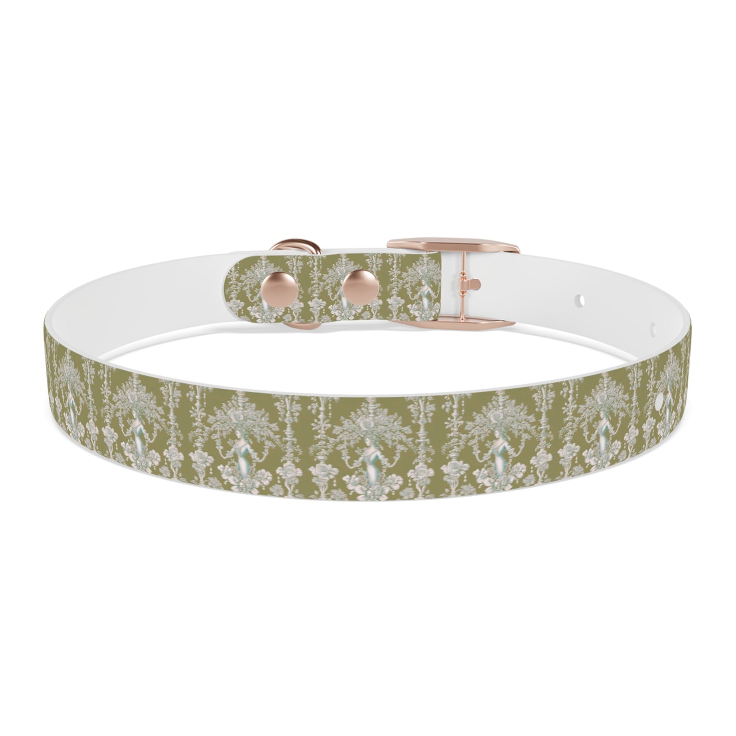 Dog Collar - Pearl Lady Toile, highborn green