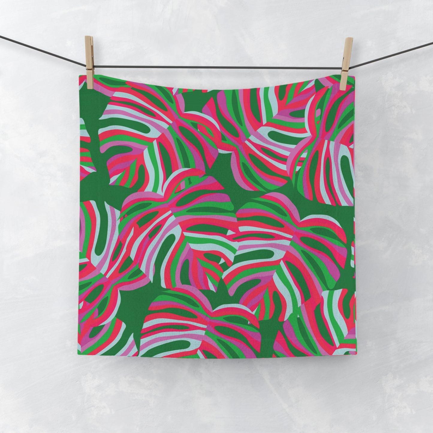 Face Towel - Monstera Pink Pop