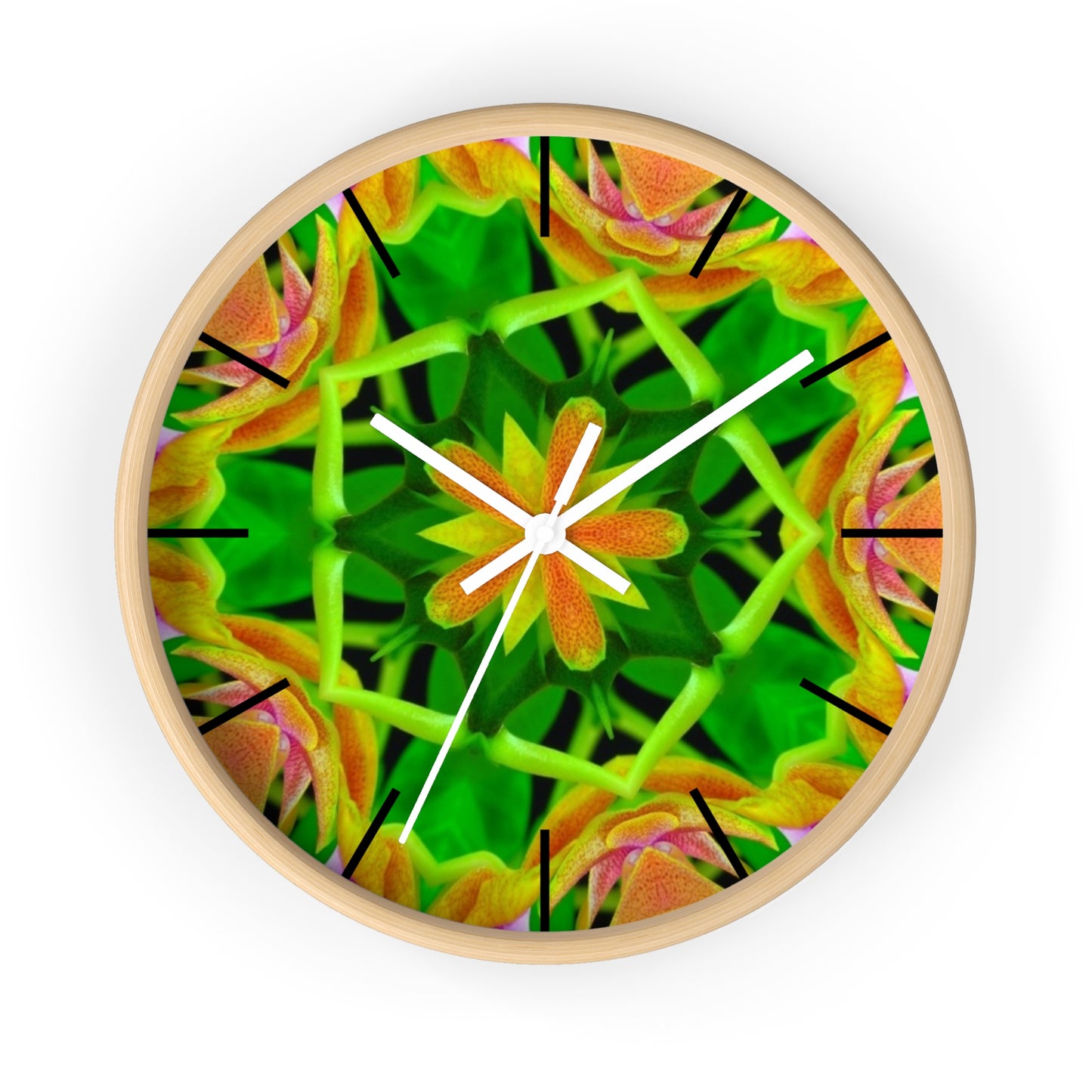 Wall Clock, Orchid Kaleidoscope #2, Hands/Base Variants