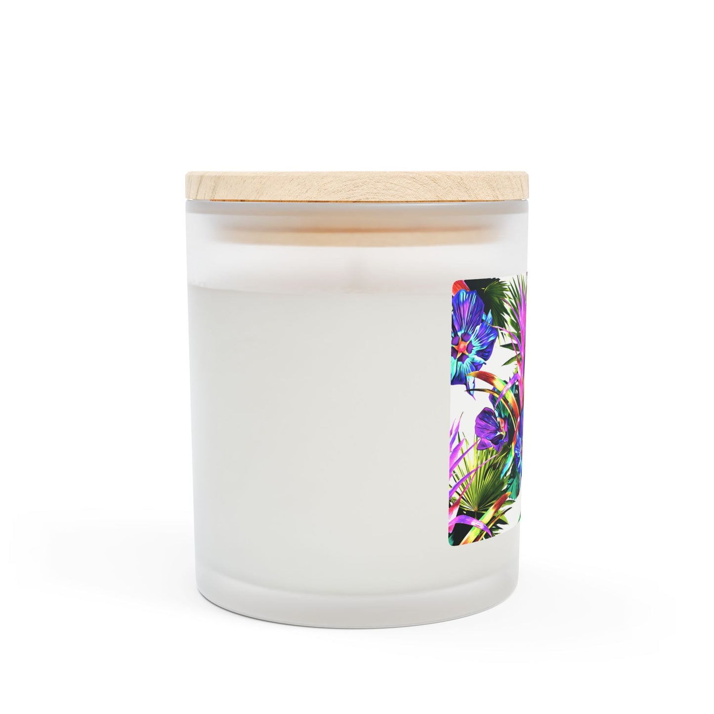 Frosted Glass Candle, 11oz, Plant Palooza, white