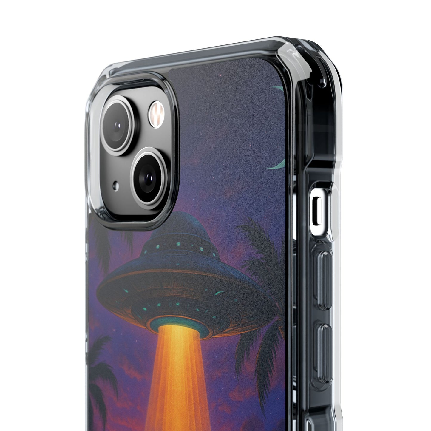 Beach UFO at Night Magnetic Clear Phone Case, Many Models