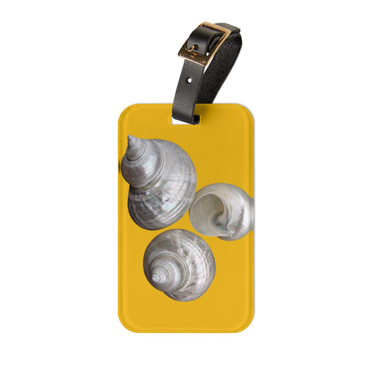 Luggage Tag - White Nautilus Trio, yellow