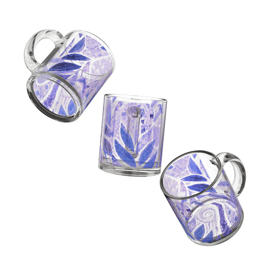 Tropical Glass Mug - 10oz Coffee Cup / Amazon Whimsy, Purple