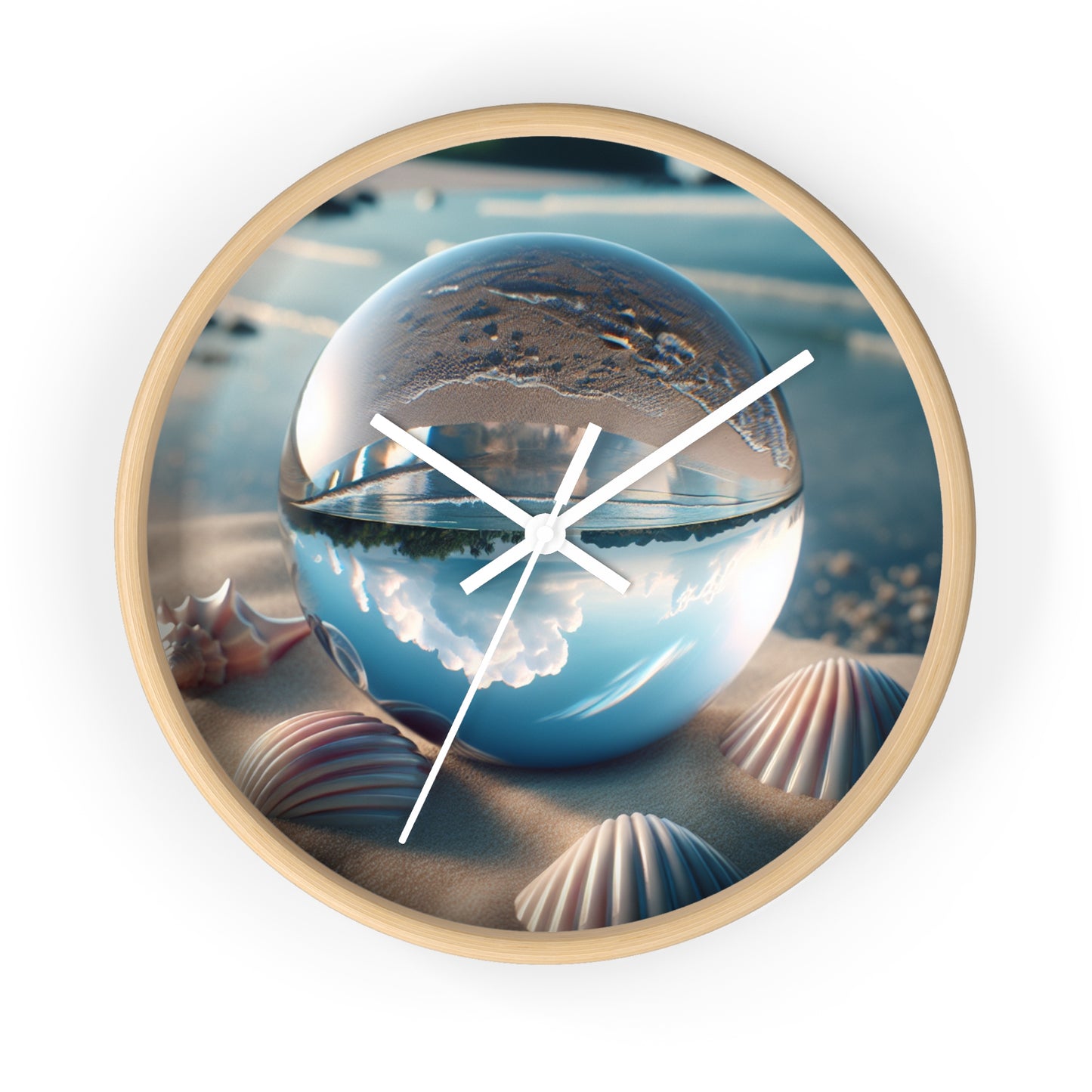 Coastal Wall Clock with Beach Illusion Ball