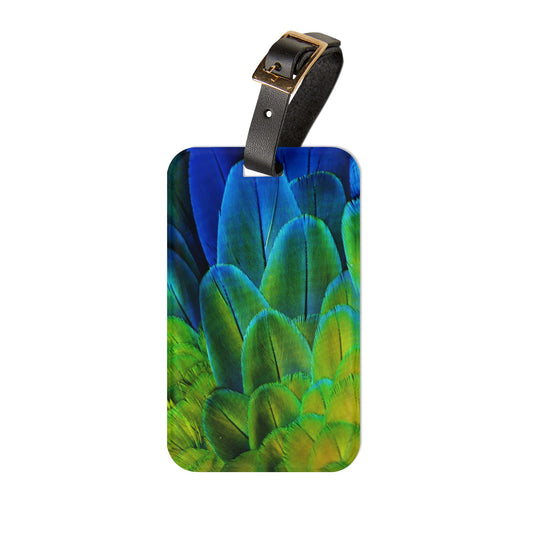 Luggage Tag - Shimmering Peacock Plumes