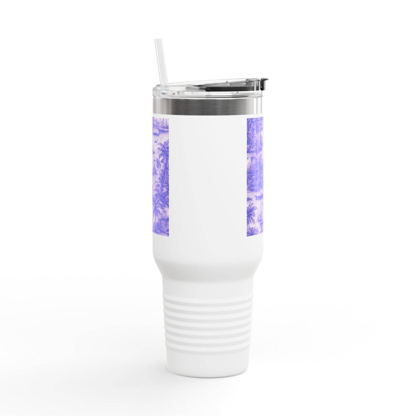 Insulated Travel Mug, 40oz / Tropical Toile, Amethyst - Perfect for Outdoor Adventures
