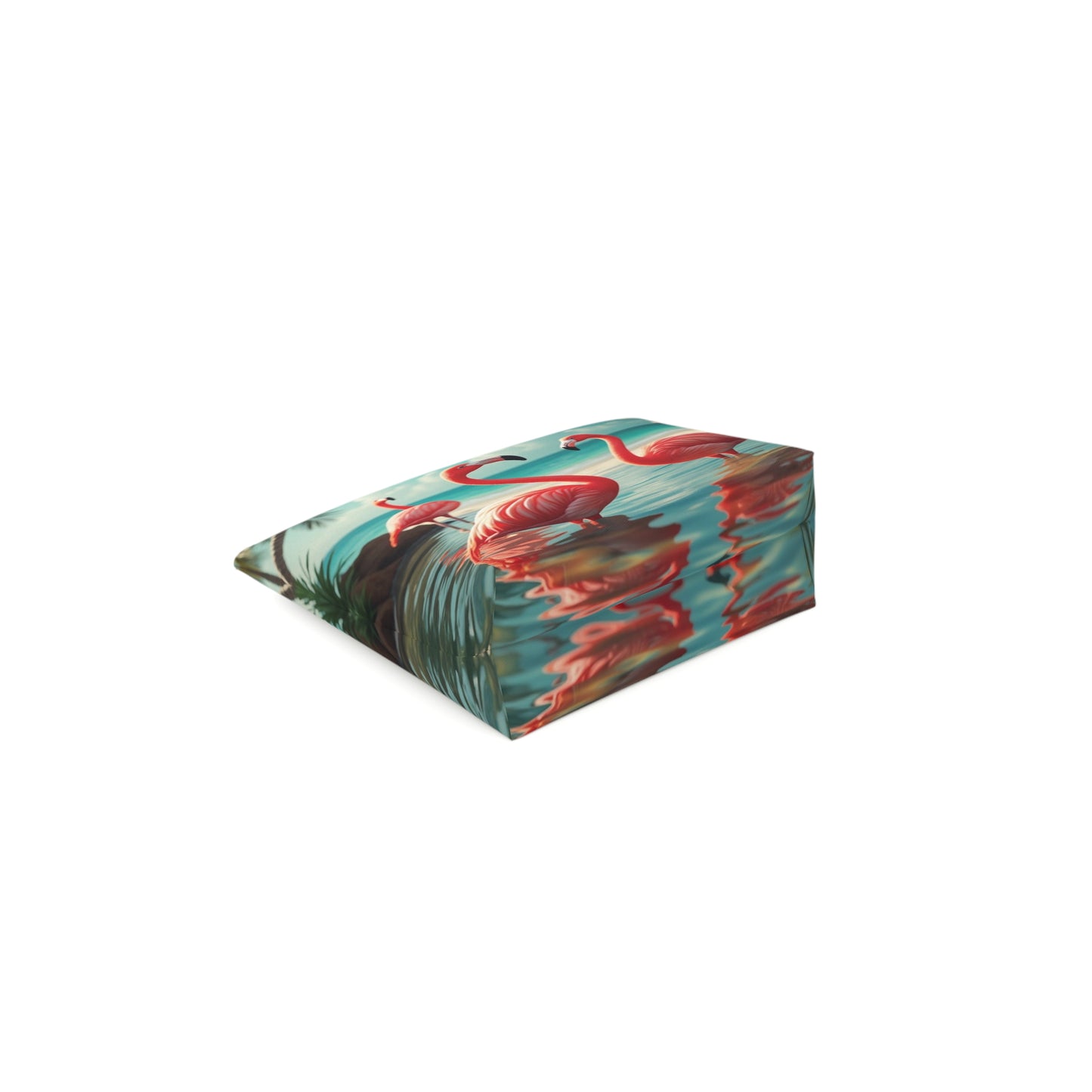 Tropical Cotton Cosmetic Bag, Makeup Pouch, 5 Sizes / Flamingo Morning Dip