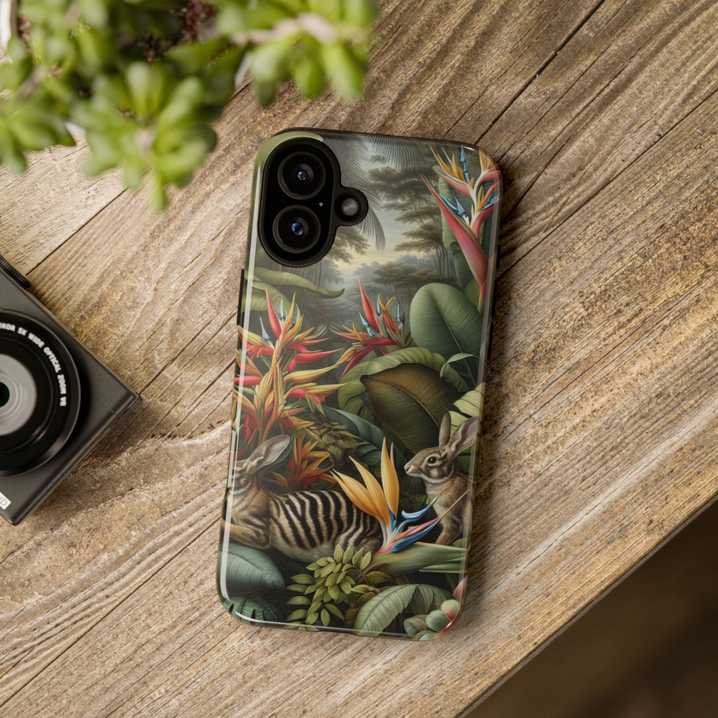 Rainforest Rabbit Outing Phone Case - Tough Cases with Summer Vibe