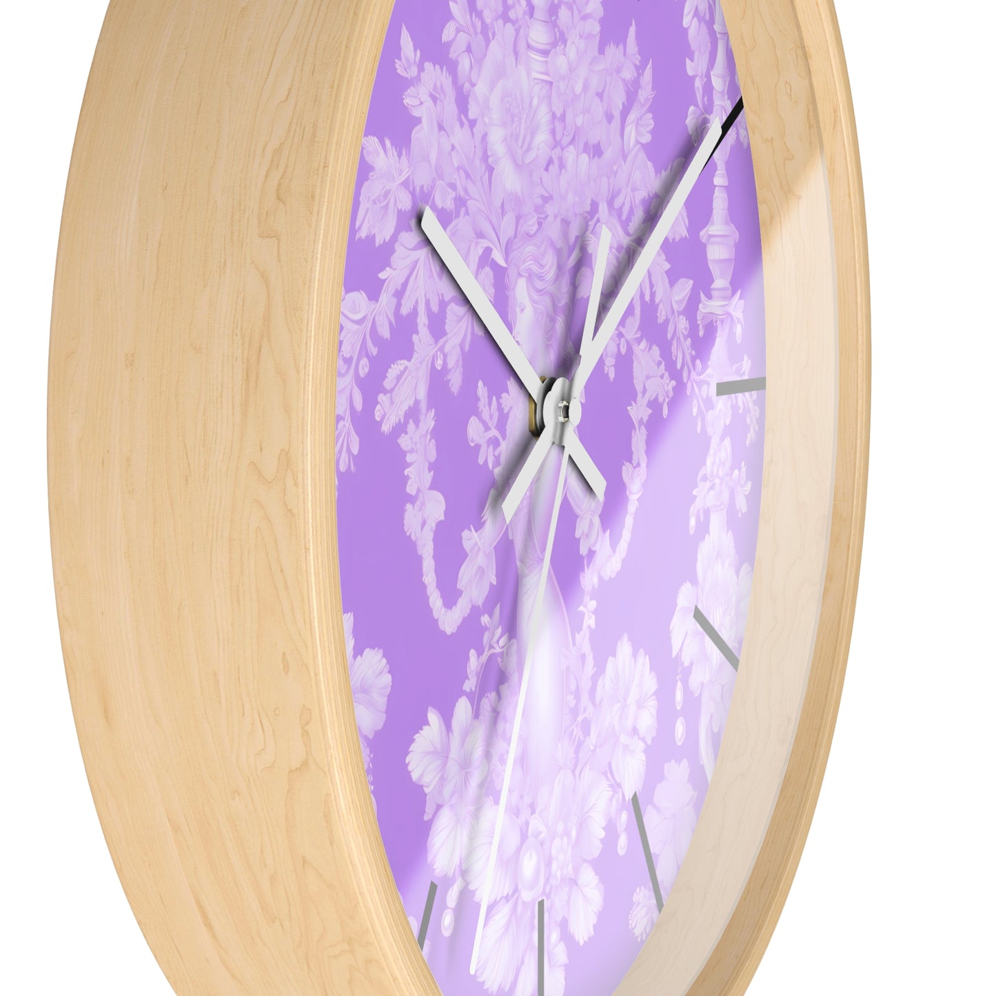 Wall Clock, Pearl Lady Toile / Purple, Hands/Base Variants