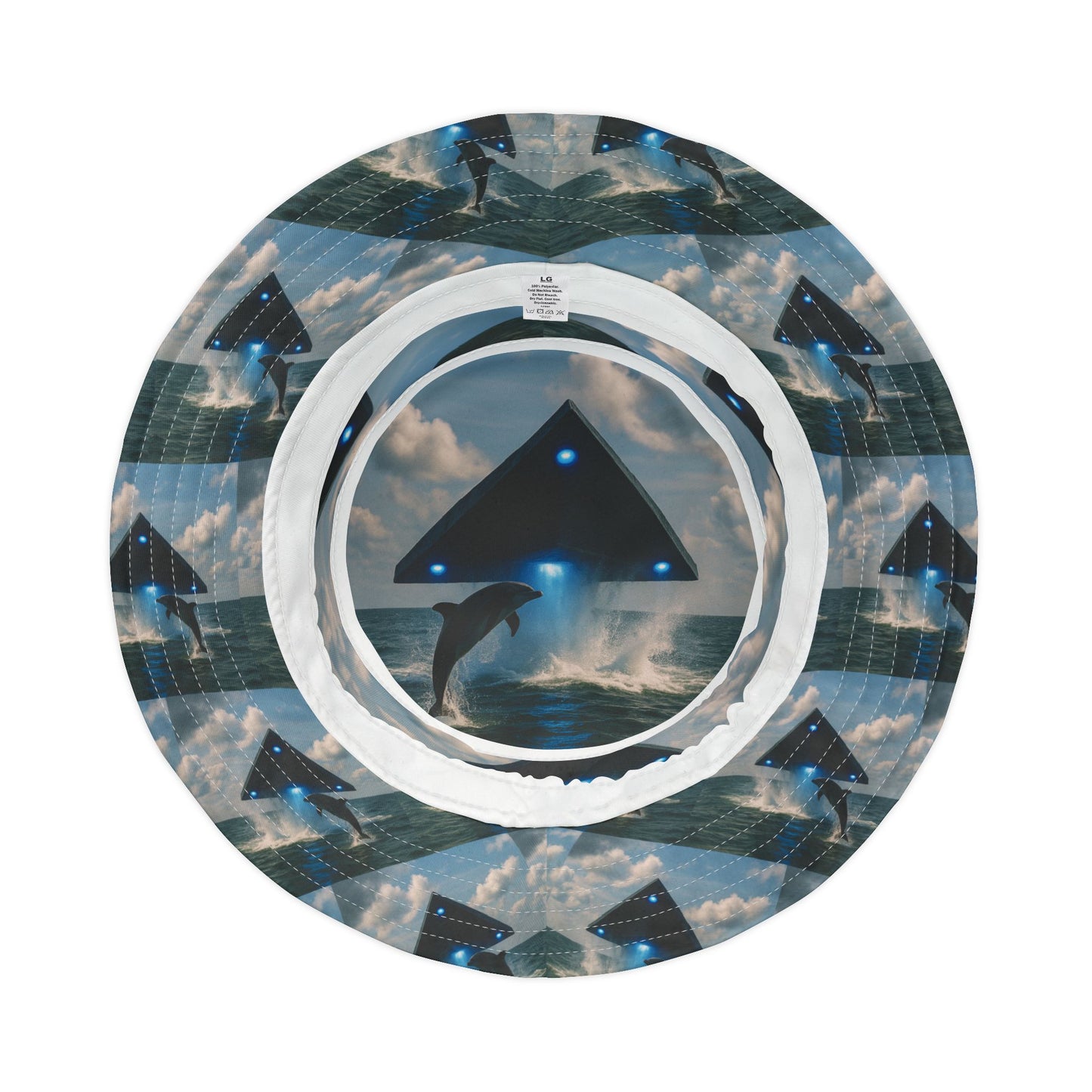 Tropical Polyester Bucket Hat, 2 Sizes - UFO and Dolphin