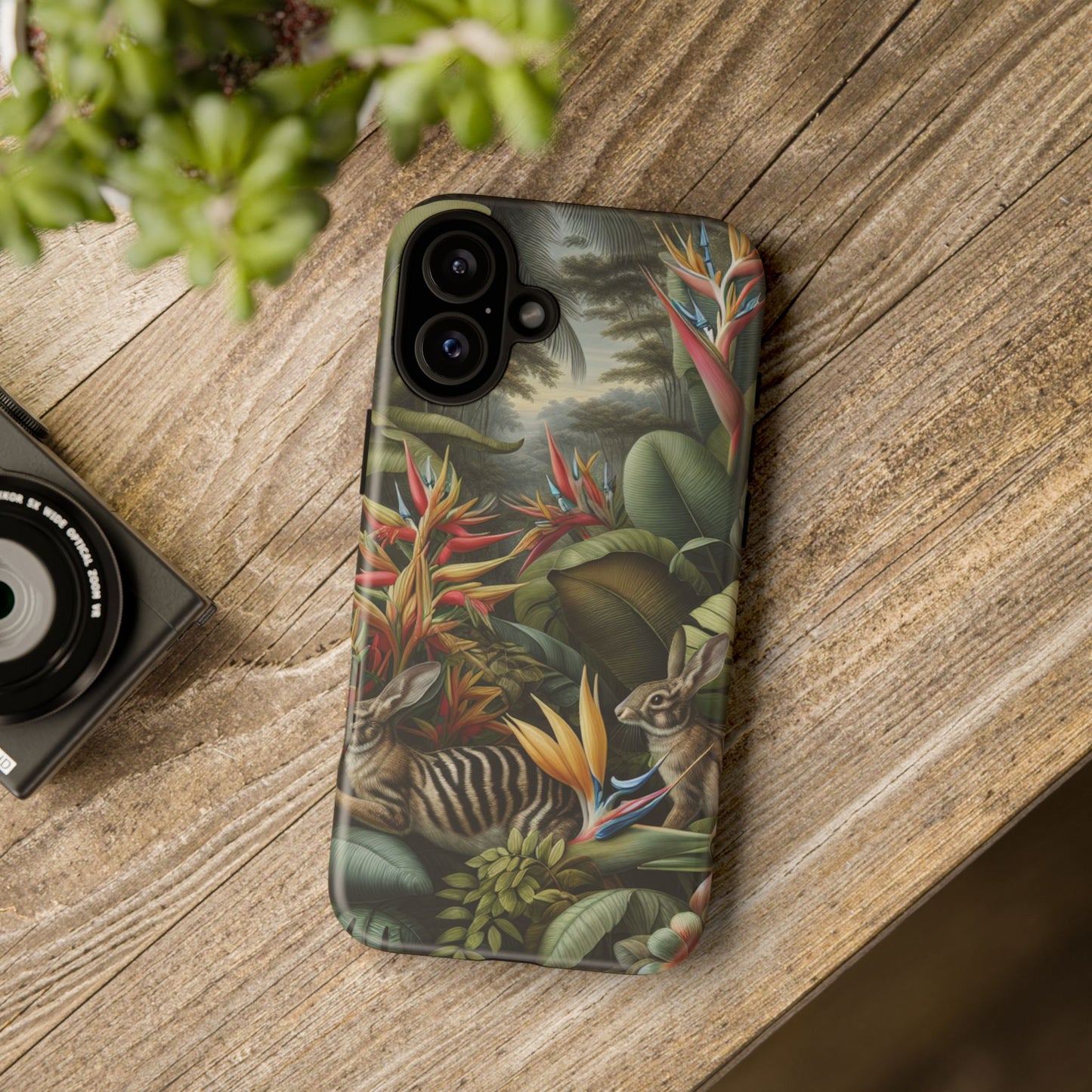 Rainforest Rabbit Outing Phone Case - Tough Cases with Summer Vibe