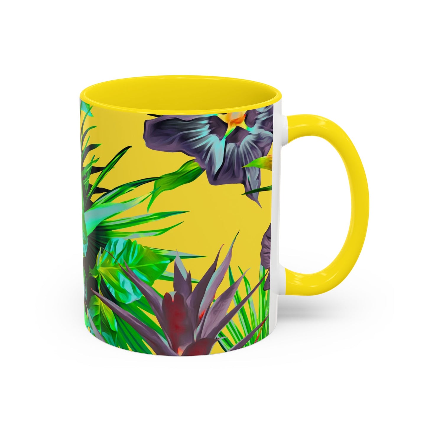 Accent Coffee Mug (11, 15oz), Plant Palooza, yellow / Various Colors