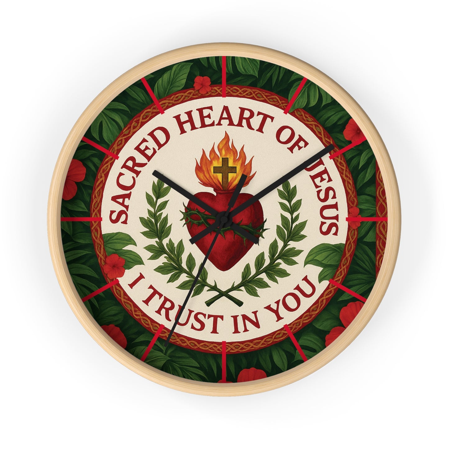 Sacred Heart of Jesus Prayer Wall Clock – Stunnig Religious Home Decor Honoring Our Lord