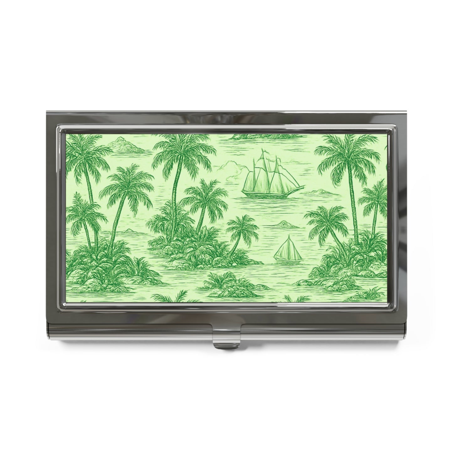 Business Card Holder/Case - Faraway Toile, Green