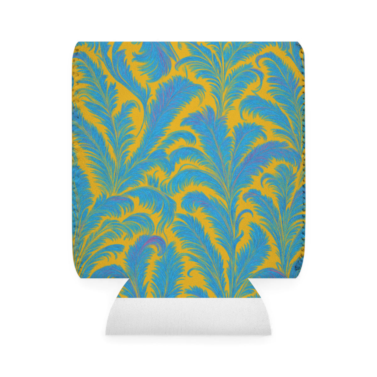 Rocco Blues/Yellow Can Cooler Sleeve - Perfect for Outdoor Picnics