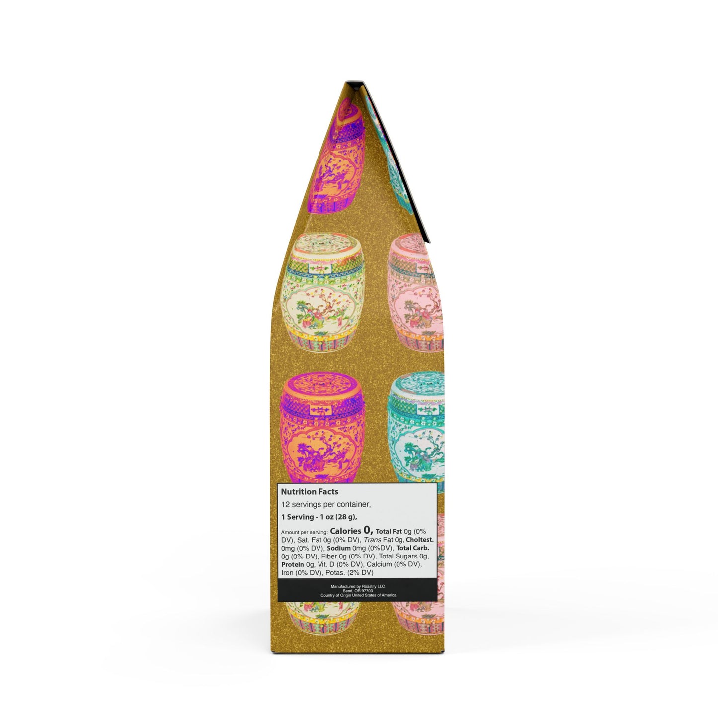 Black Coral Blend™ (Dark French Roast) Specialty Grade Craft Coffee / Tropical Garden Stools, Gold