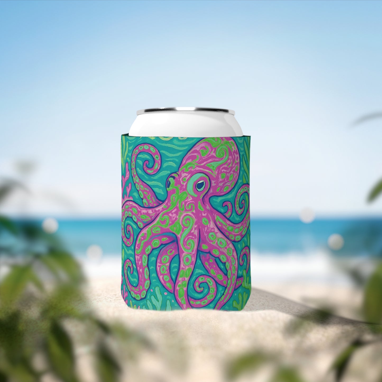 Octopus Kraken Joe/Purple Can Cooler Sleeve - Perfect for Outdoor Picnics