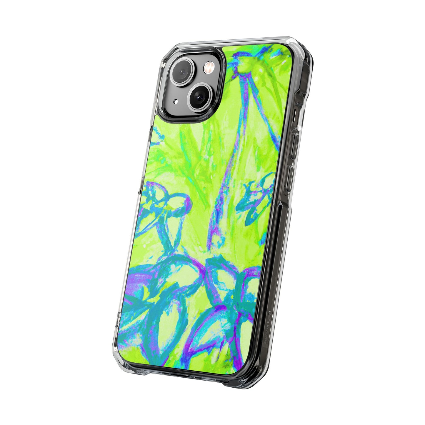 Tropical Doodles/Lime Magnetic Clear Phone Case, Many Models