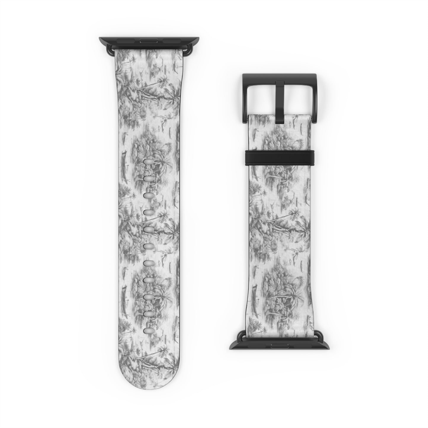 Apple Watch Band - Tropical Toile, soft black