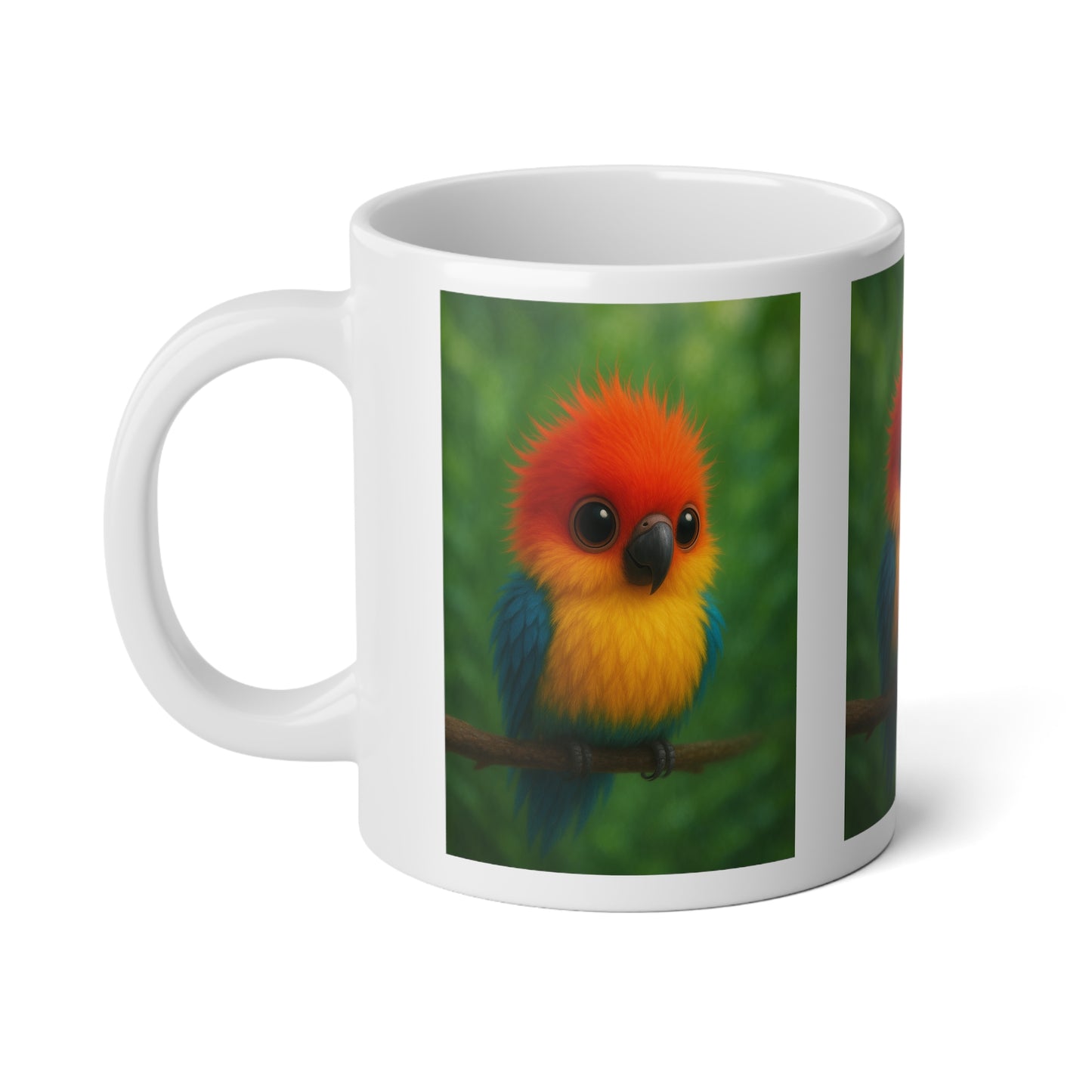 Jumbo Mug, 20oz, Rainforest Baby Parrot | Tropical Coffee Cup