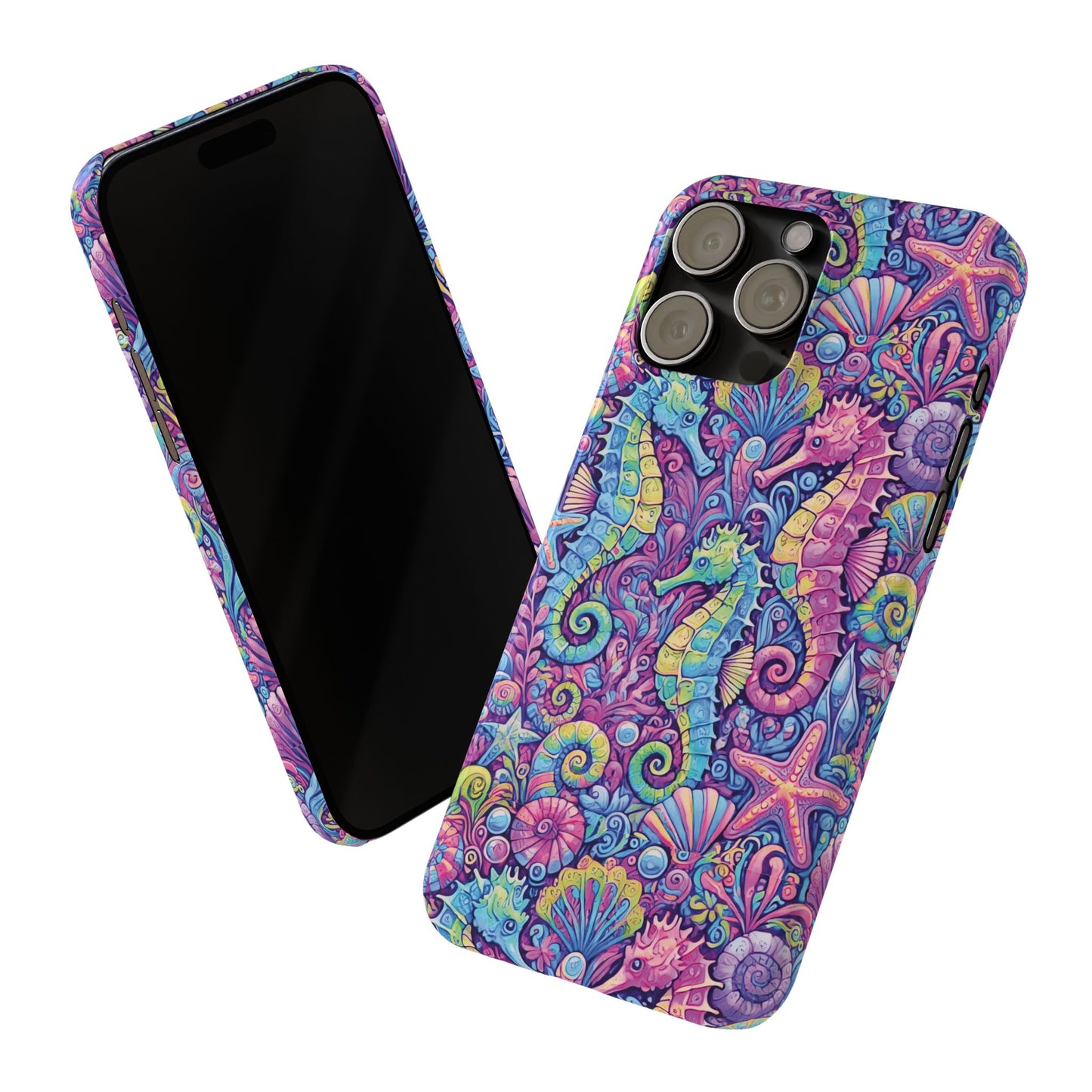 Slim Phone Cases - Seahorses, Fantasy POP
