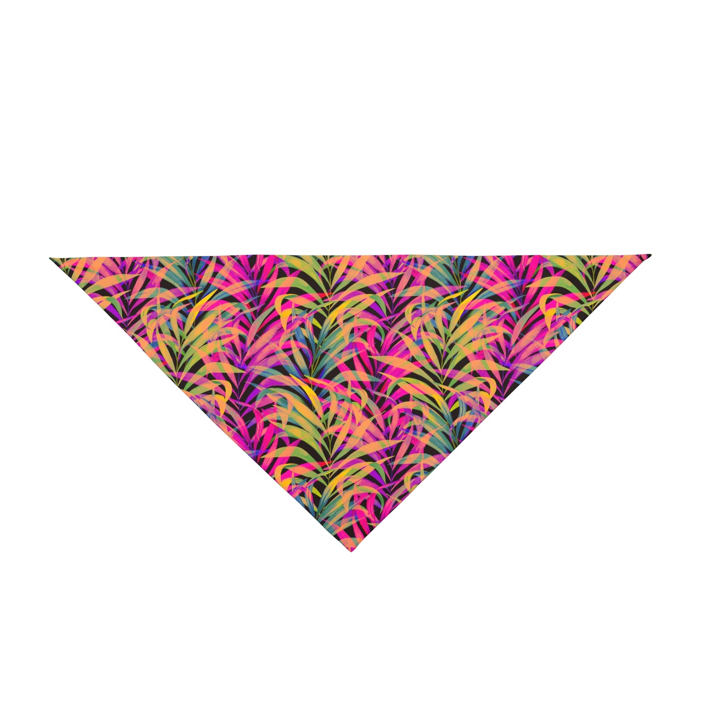 Rainbow Fronds Tropical Pet Bandana, 2 Sizes - Stylish accessory for dogs & cats