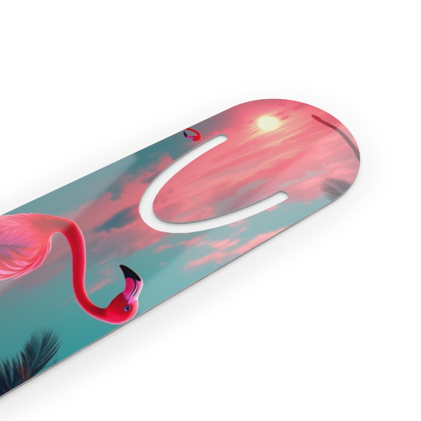Bookmark - Aluminum, Neon Flamingos at Night