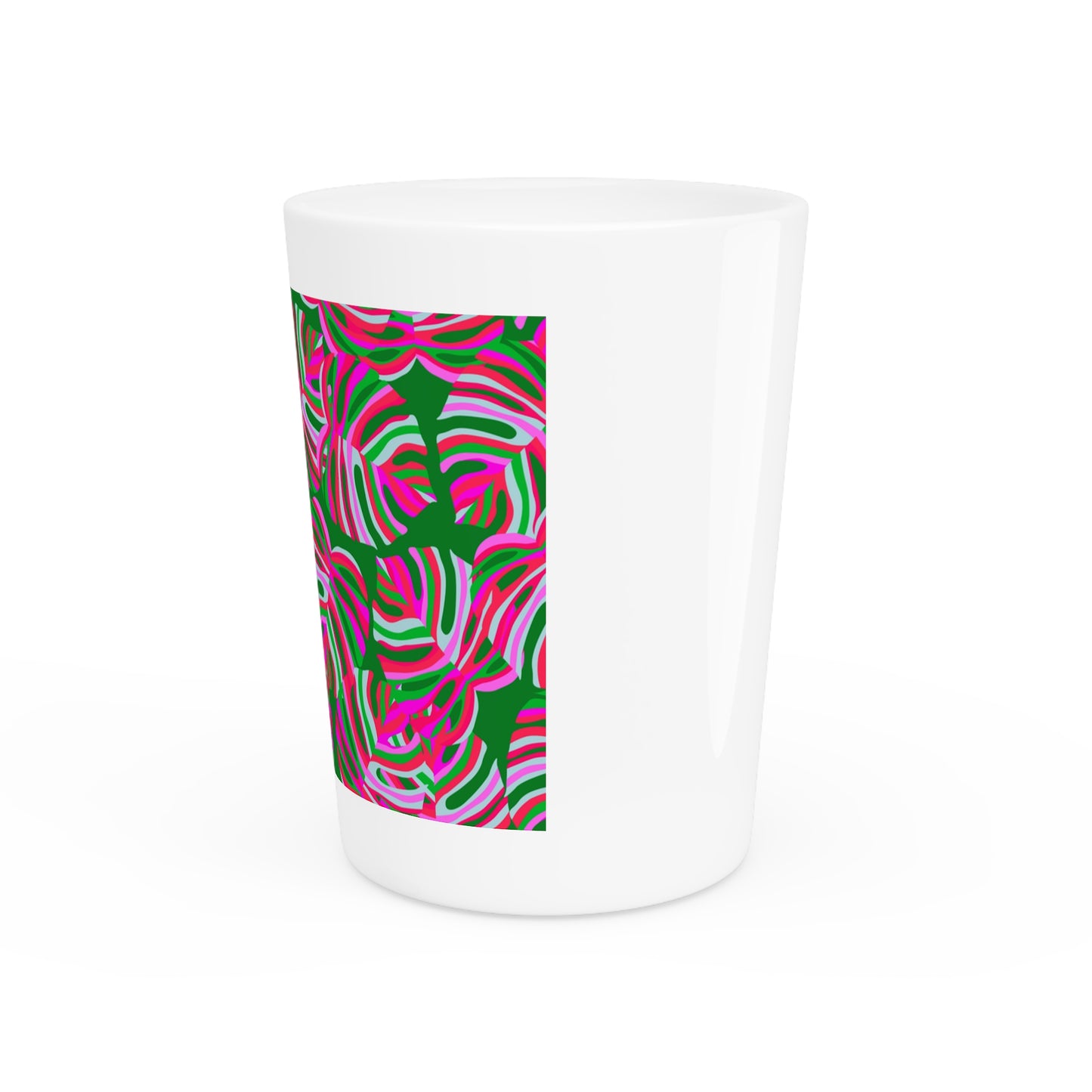 Ceramic Shot Glass - Monstera Pink Pop