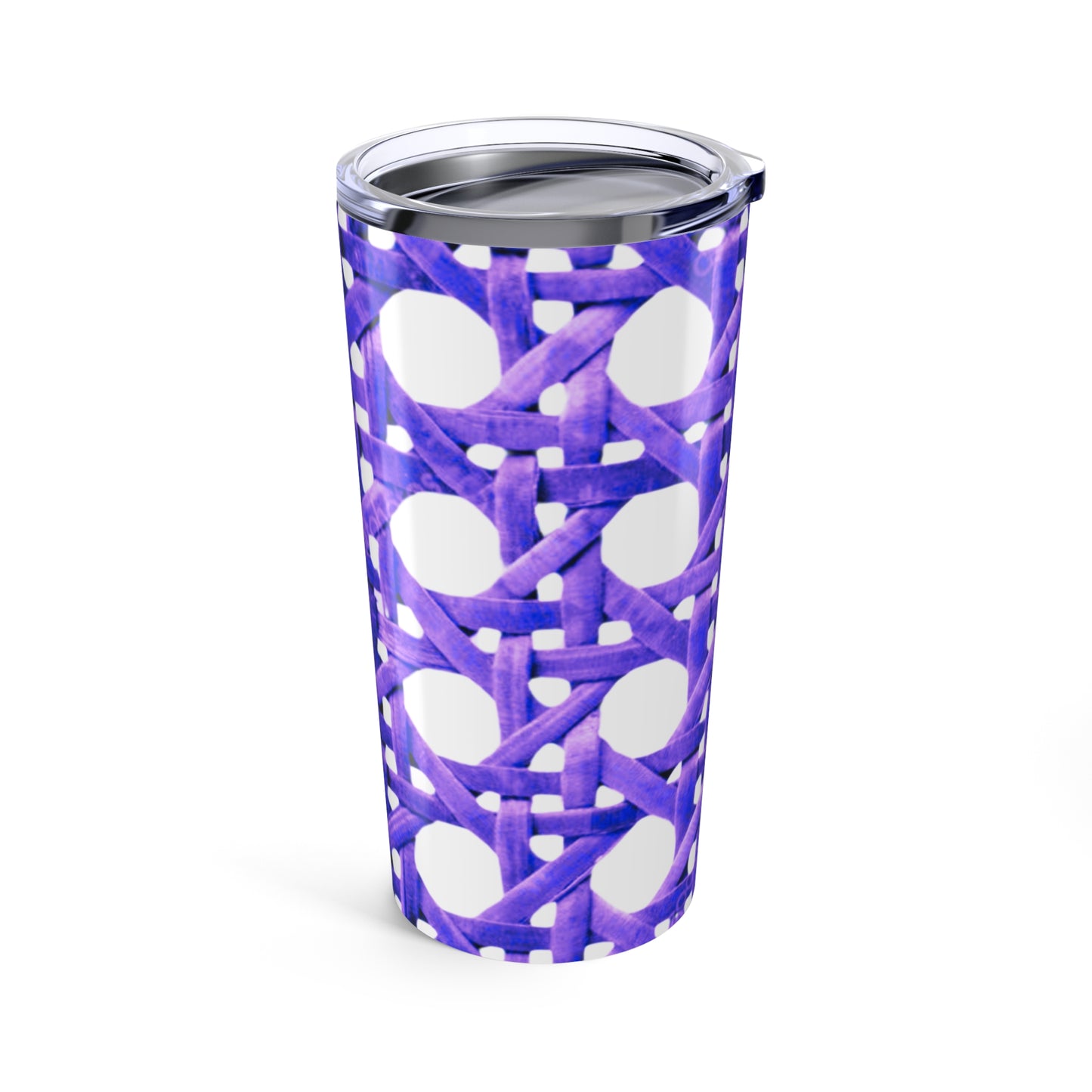 20oz Tropical Glossy Tumbler, Stainless Steel / Purple Wicker