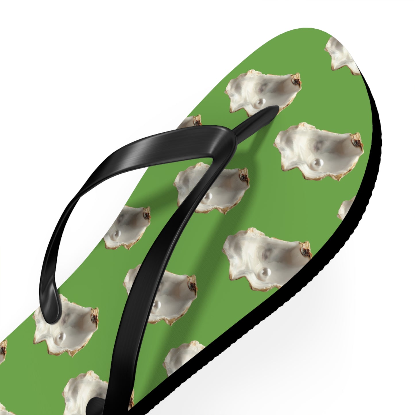 Flip Flops - White Pearl Oyster, green