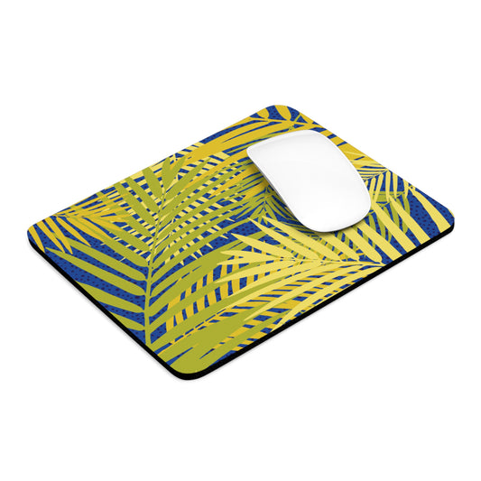 Tropical Mouse Pad, 2 Shapes - Beach Vibes for Home Office & Gamer / Golden Palms