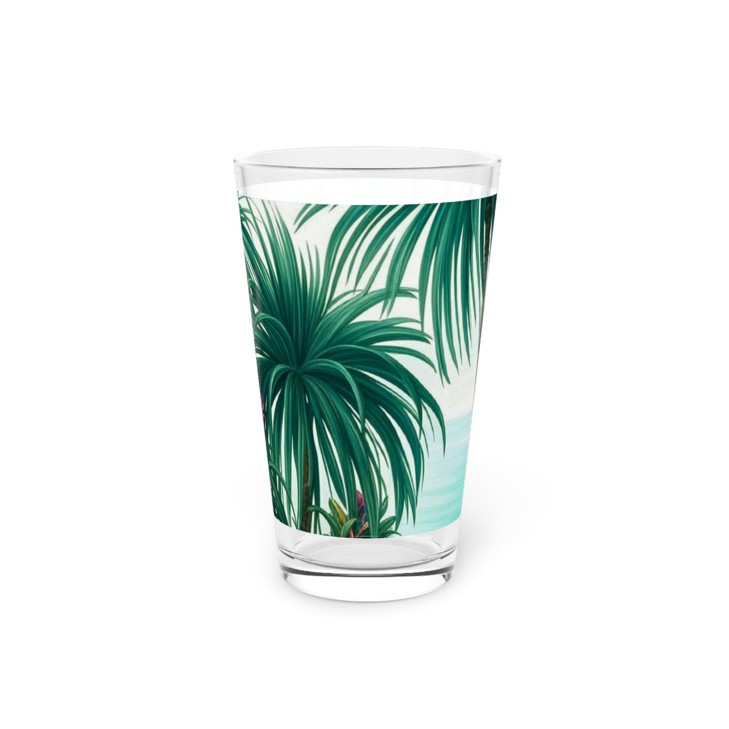 Pint Glass, 16oz, Tiny Palm Island