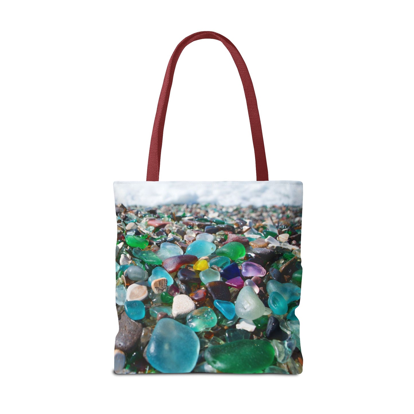 Beach Glass Tote Bag - Colorful Coastal Design, 3 Sizes