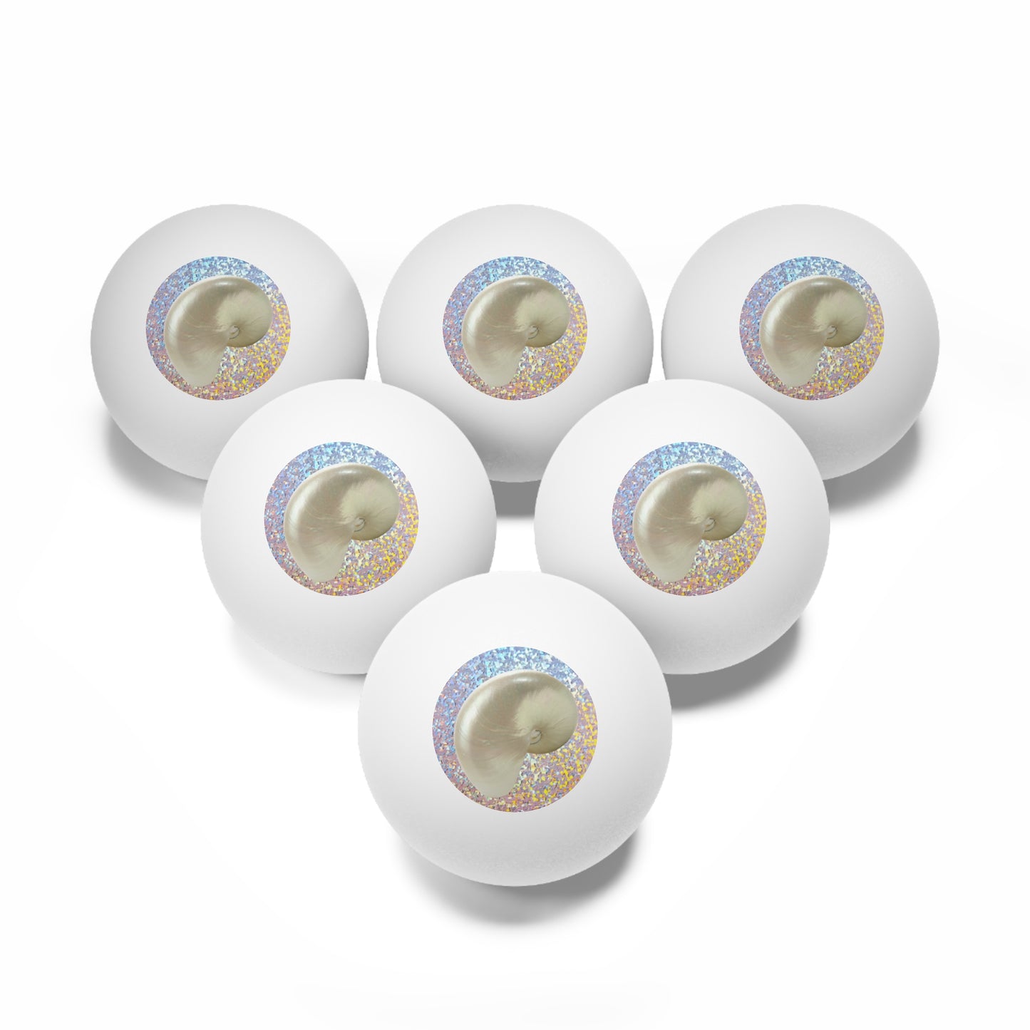 Tropical Paradise Ping Pong Balls - 6 Pack with Disco Natilus