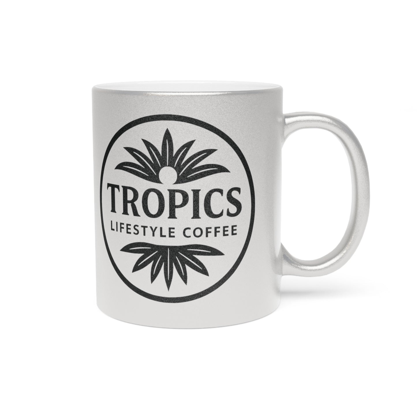 Tropical Metallic Mug, Gold or Silver - TLCoffee Art Box Logo