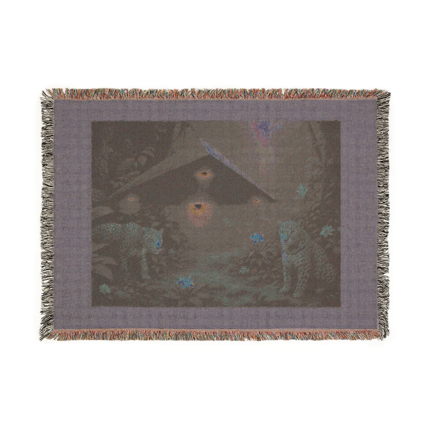 Woven Blanket, 3 Sizes - Tropical Home Decor / UFO and Jaguars