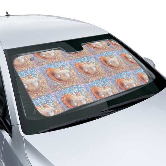 Tropical Car Sun Shades / Disco Jade Peach Pearl Shell